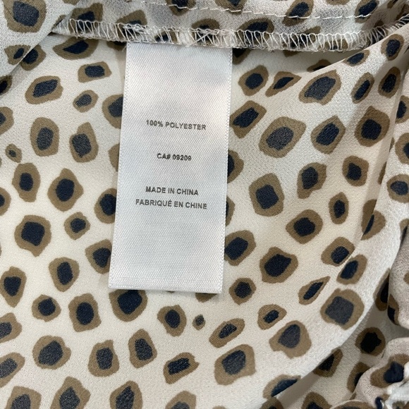 Cleo Leopard Print Long Sleeve Blouse with Ruffle Front, Size XS - Picture 9 of 9